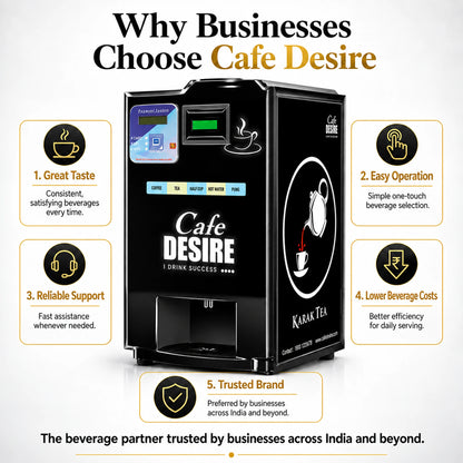 Double Option LED QR Tea & Coffee Vending Machine