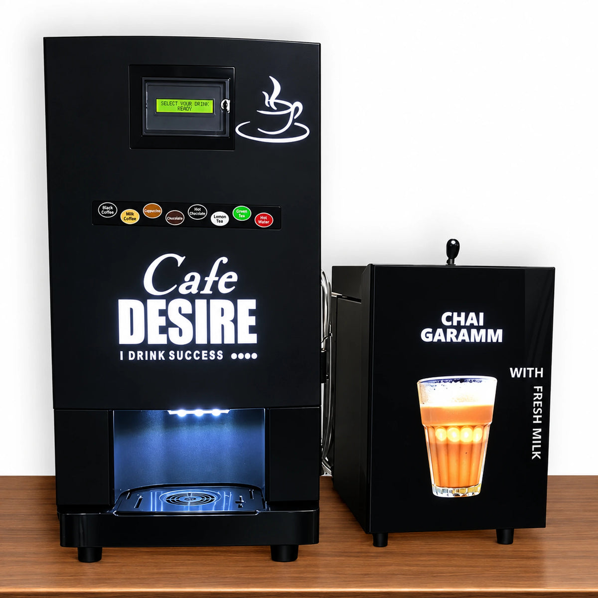 InstaBean 7x Combo with Milk Warmer - LED Coffee Vending Machine