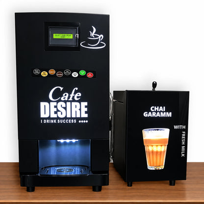 InstaBean 7x Combo with Milk Warmer - LED Coffee Vending Machine