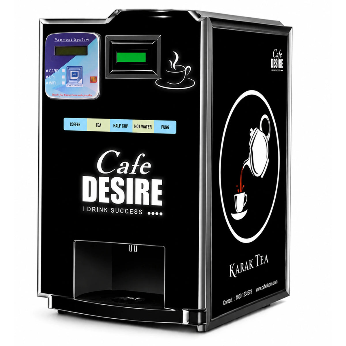 Double Option LED QR Tea & Coffee Vending Machine