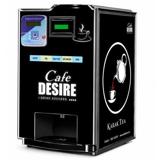 Double Option LED QR Tea & Coffee Vending Machine