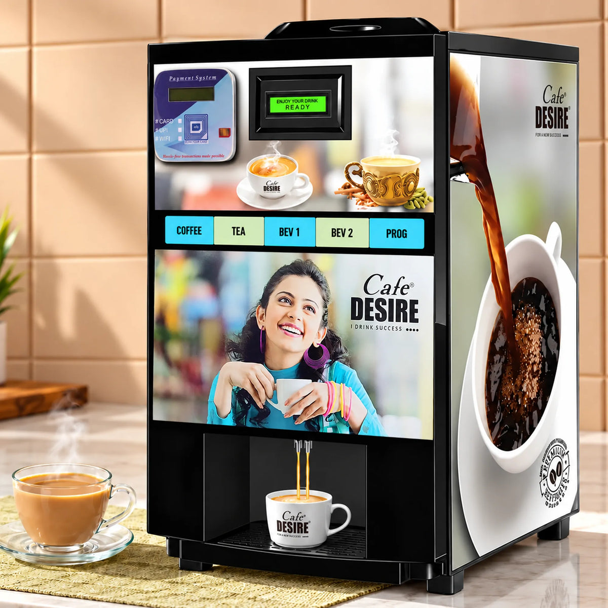 Quadra Option QR Fully Automatic Tea & Coffee Vending Machine