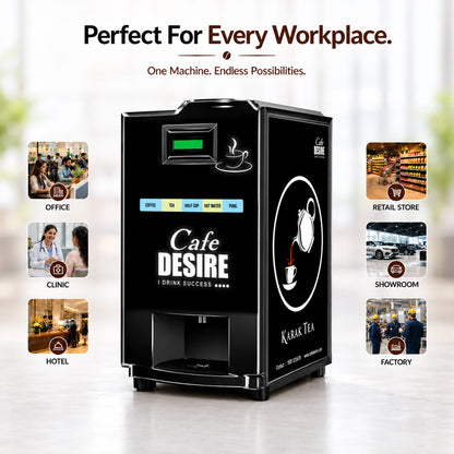 Double Option LED Tea & Coffee Vending Machine for Offices