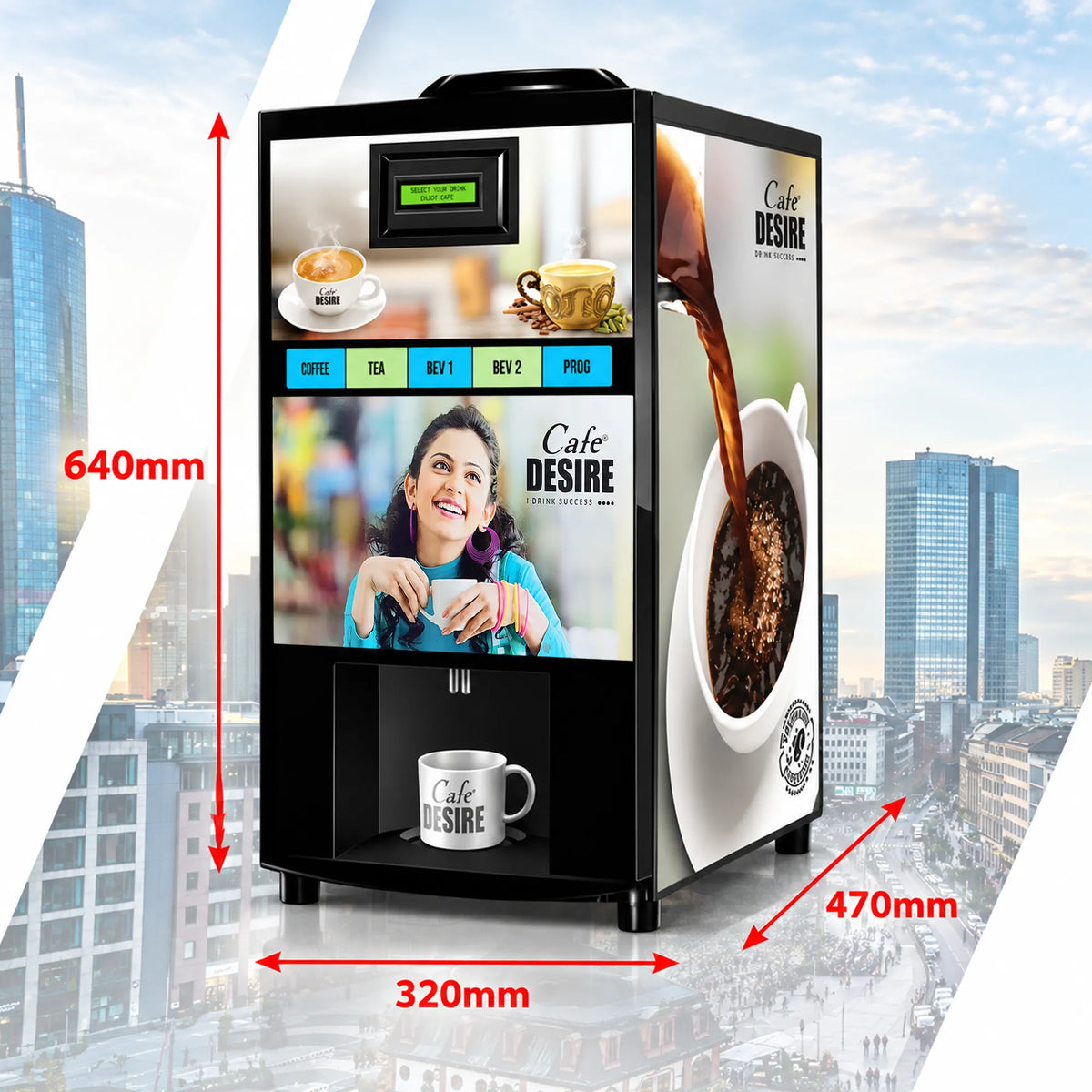 Quadra Option QR Fully Automatic Tea & Coffee Vending Machine