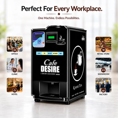 Double Option LED QR Tea & Coffee Vending Machine