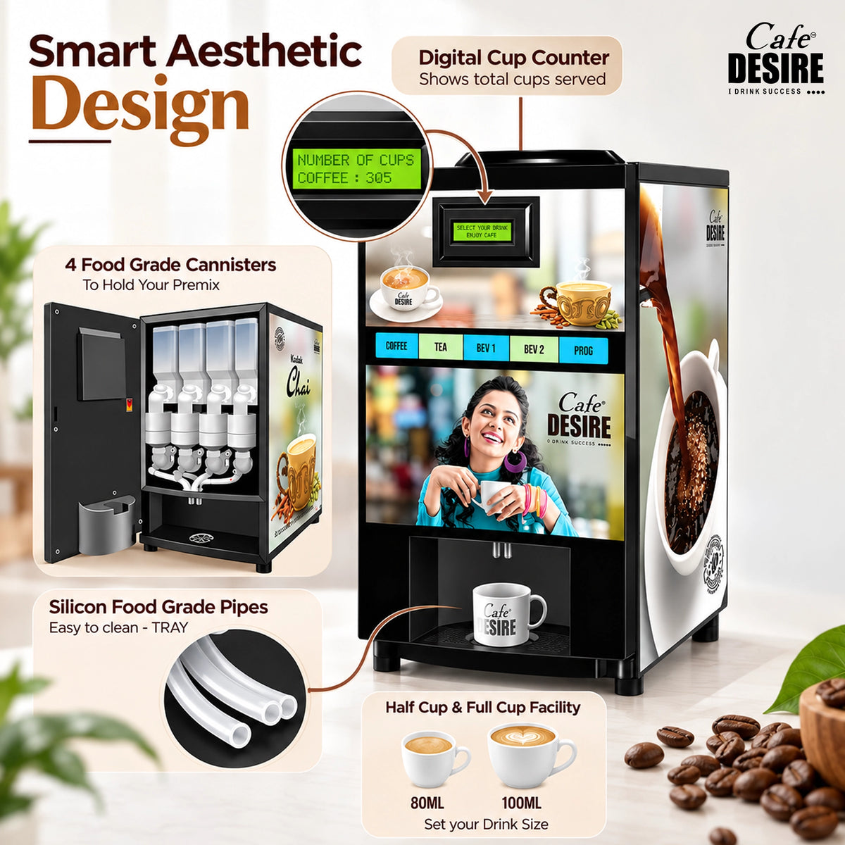 Quadra Option Vending Machine - Multi Inlet