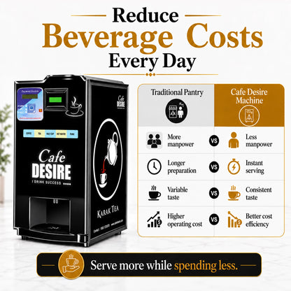 Double Option LED QR Tea & Coffee Vending Machine