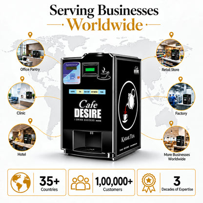 Double Option LED QR Tea & Coffee Vending Machine