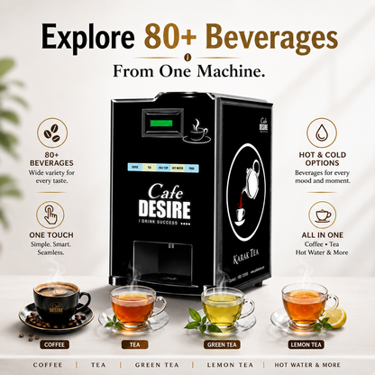 Double Option LED QR Tea & Coffee Vending Machine