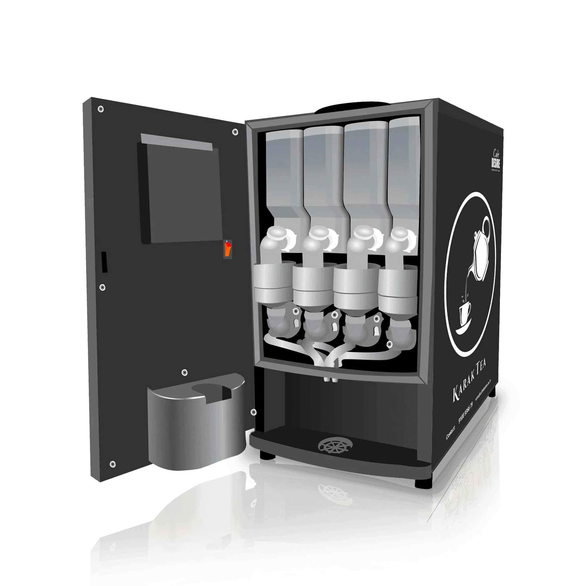 LED - Coffee Machine 4 Lane Multi Water Inlet Coffee and Tea Vending Machine 